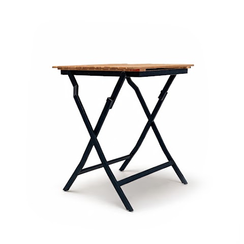 Natural Wood and Metal Folding Table