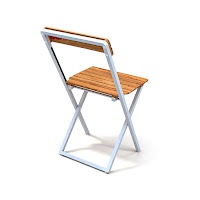 Natural Wood and Metal Folding Chair thumbnail 2