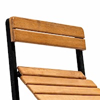 Natural Wood and Metal Folding Chair thumbnail 5