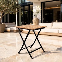 Natural Wood and Metal Folding Table thumbnail 7