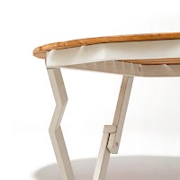 Natural Wood and Metal Folding Table thumbnail 3