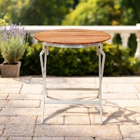 Natural Wood and Metal Folding Table thumbnail 6