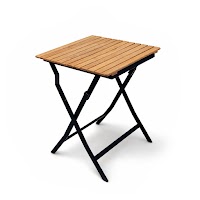 Natural Wood and Metal Folding Table thumbnail 6