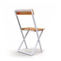 Natural Wood and Metal Folding Chair thumbnail 3