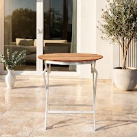 Natural Wood and Metal Folding Table thumbnail 5