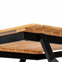Natural Wood and Metal Folding Table thumbnail 5