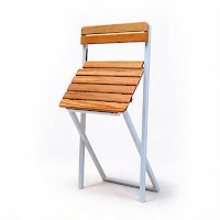 Natural Wood and Metal Folding Chair thumbnail 5