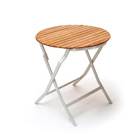Natural Wood and Metal Folding Table thumbnail 1