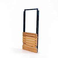 Natural Wood and Metal Folding Chair thumbnail 3