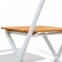 Natural Wood and Metal Folding Chair thumbnail 6