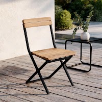Natural Wood and Metal Folding Chair thumbnail 8